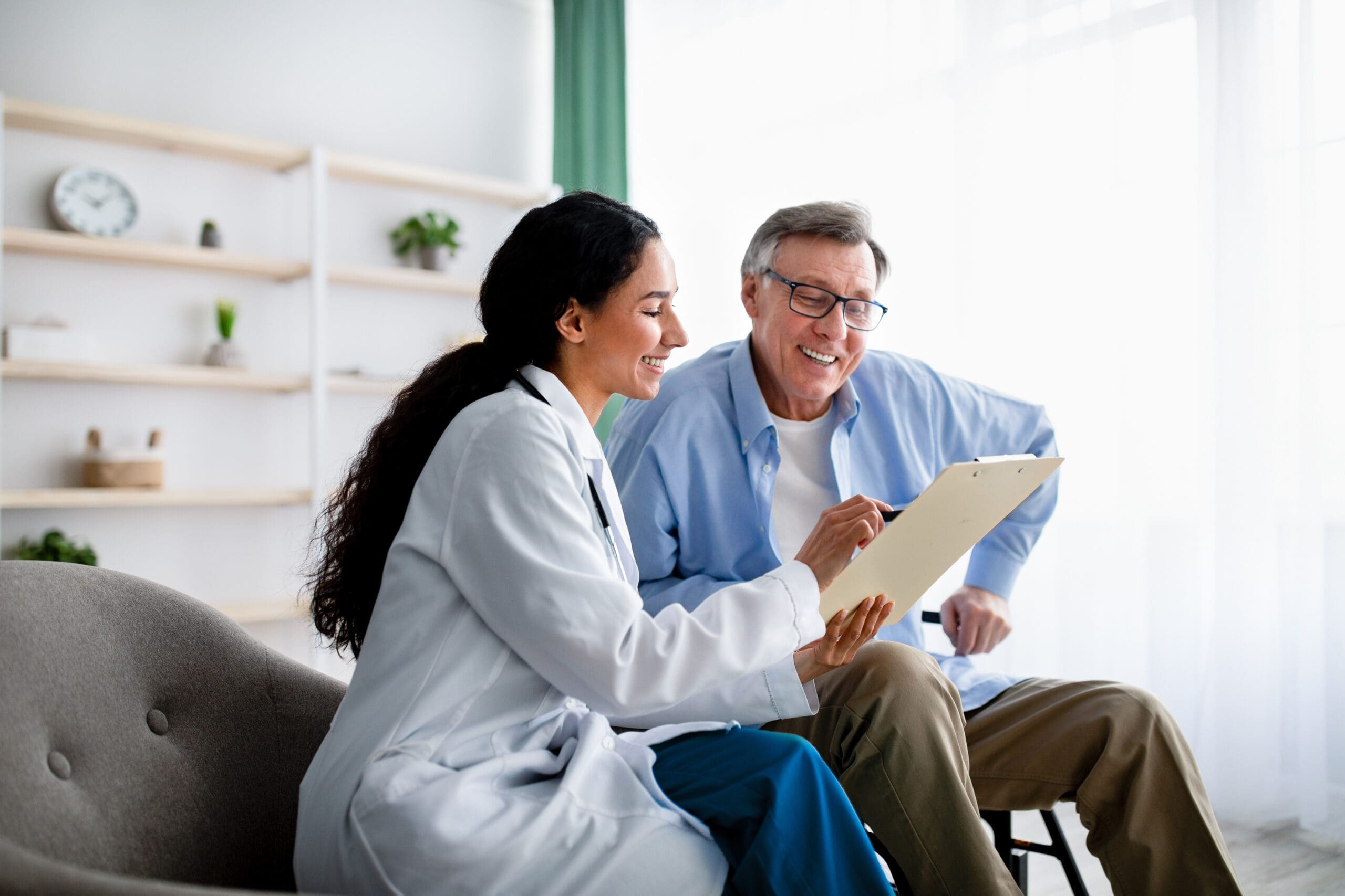 Healthcare professionals reviewing patient information together